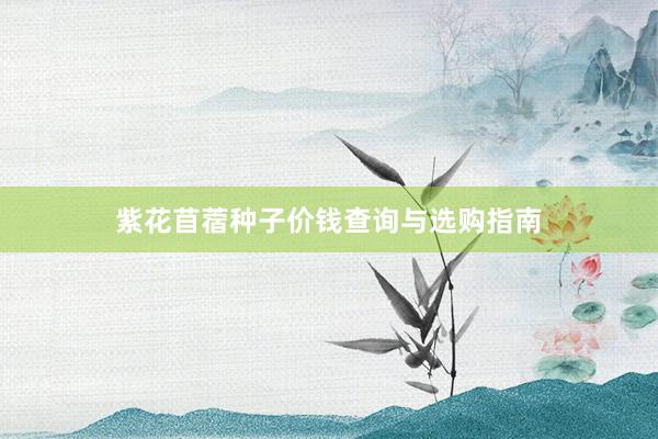 紫花苜蓿种子价钱查询与选购指南