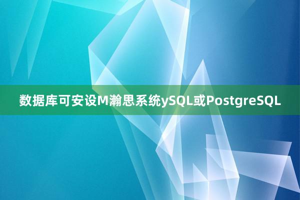 数据库可安设M瀚思系统ySQL或PostgreSQL